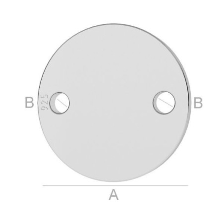 K012-Link argint 925 banut cu doua gauri 9mm 0.3mm