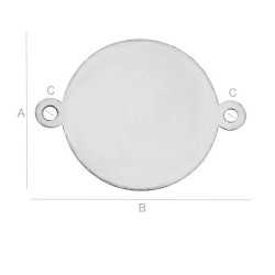 G1352-Link banut argint 14mm x 18.6mm grosime 0.5mm 1buc