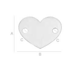 G0782-N-Link argint 925 inimioara 10x12mm grosime 0.30mm