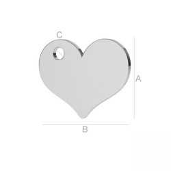 G1784-N-Charm inimioara argint 925 9.50x12mm 1 buc