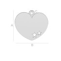 G1787-N-Charm inimioara argint 14x15.50x0.5mm cu stelute 1 buc