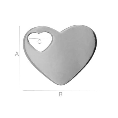 G1674-N-Charm inimioara argint 925 15.70x17.60mm 0.4mm 1 buc