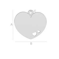 G1785-N-Charm inimioara argint 14x15.50x0.5mm 1 buc
