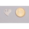 G1854-N-Charm argint 925 inimioara cu doua gauri 0.5mm 1 buc