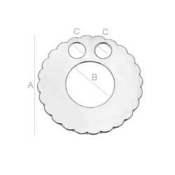 G1801-Charm argint cu 2 gauri 17MM-1 buc