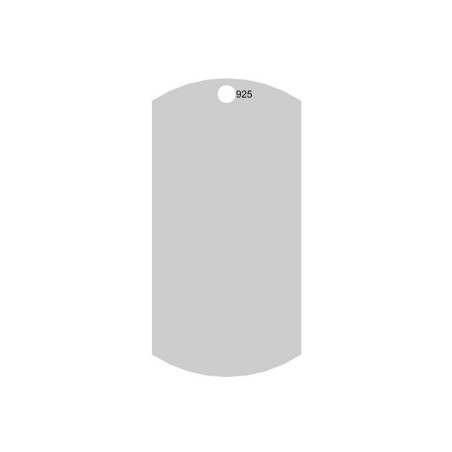 E0371 N Military Dog Tags din argint 925 20x10mm 0.3mm