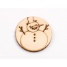 L1024-Decoratiune rotunda din lemn "Snowman" 4 cm