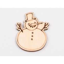 L1044-Figurina din lemn "Snowman " - 5.5x4.5 cm