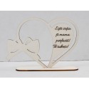 L531-Decoratiune "Sotia si mama perfecta" inima cu suport 17x25cm 1buc