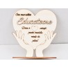 L578-Decoratiune cu inima , maini si suport "Cea mai iubita Educatoare" 19x21cm 1buc