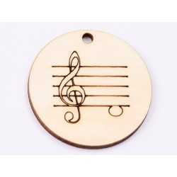 L590-Decoratiune Cerc Cheia Sol din lemn cu gaura 5cm -1 buc