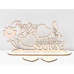 L591-Decupaj lemn "Pentru cea mai minunata Sora" pentru licheni sau fotografii 30x16cm 1buc