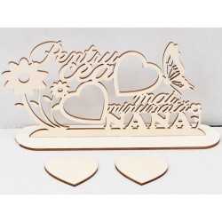 L593-Decupaj lemn "Pentru cea mai minunata Nana" pentru licheni sau fotografii 30x16cm 1buc