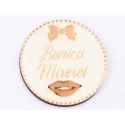 L613-Insigna lemn pentru evenimente "Bunica Miresei" 5cm 1 buc