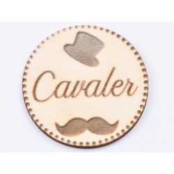 L615-Insigna lemn pentru evenimente "Cavaler" 5cm 1 buc