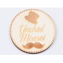 L623-Insigna lemn pentru evenimente "Unchiul Miresei" 5cm 1 buc