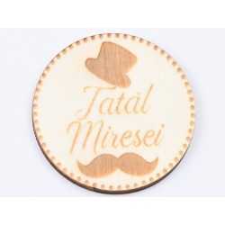 L624-Insigna lemn pentru evenimente "Tatal Miresei" 5cm 1 buc