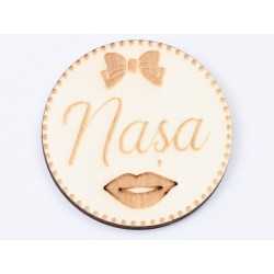 L627-Insigna lemn pentru evenimente "Nasa" 5cm 1 buc