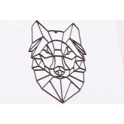 L634-Decoratiune din MDF negru Lup stilizat -15x10cm- 1 buc