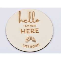 L649-Decoratiune cerc lemn "New born" 13cm- 1 buc