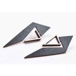 L688- Pereche cercei MDF model geometric 7x2 cm -1 pereche L688- Pereche cercei MDF model geometric 7x2 cm -1 pereche