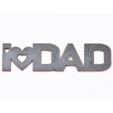 L708-Breloc din MDF negru "I love DAD" 8.5x2 cm - 1 buc