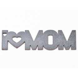 L709-Breloc din MDF negru "I love MOM" 8.5x2 cm - 1 buc L709-Breloc din MDF negru "I love MOM" 8.5x2 cm - 1 buc
