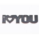 L710-Breloc din MDF negru "I love YOU" 8.5x2 cm - 1 buc