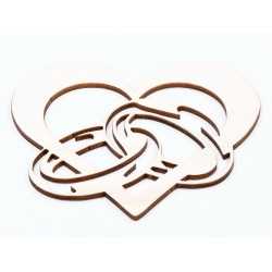 L711-Decupaj din lemn inima / verighete14x15 cm - 1 buc L711-Decupaj din lemn inima / verighete14x15 cm - 1 buc