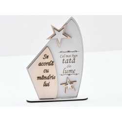 L714-Trofeu din lemn "Cel mai bun tata" 17x11cm - 1 buc L714-Trofeu din lemn "Cel mai bun tata" 17x11cm - 1 buc