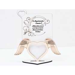 L727-Decoratiune din lemn cu rama foto inima "Cu dragoste..." 17x15cm - 1 buc L727-Decoratiune din lemn cu rama foto inima "Cu dragoste..." 17x15cm - 1 buc