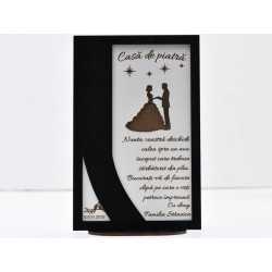 L736 -Decupaj MDF negru "Casa de piatra" 20x13 cm -1 bucata L736 -Decupaj MDF negru "Casa de piatra" 20x13 cm -1 bucata