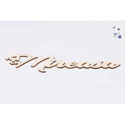 L776-Decupaj lemn text Mireasa cu fluturasi 35x9 cm L776-Decupaj lemn text Mireasa cu fluturasi 35x9 cm