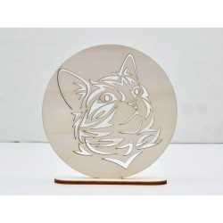 L783-Decoratiune lemn Pisica 15 cm diametru - 1 buc L783-Decoratiune lemn Pisica 15 cm diametru - 1 buc