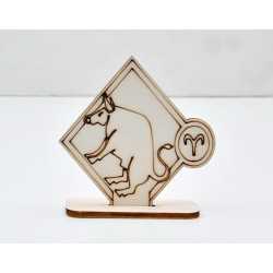L784-Decoratiune lemn zodia Taur 10x10cm- 1 buc L784-Decoratiune lemn zodia Taur 10x10cm- 1 buc