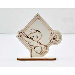 L788-Decoratiune lemn zodia Leu 10x10cm- 1 buc L788-Decoratiune lemn zodia Leu 10x10cm- 1 buc