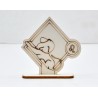 L788-Decoratiune lemn zodia Leu 10x10cm- 1 buc