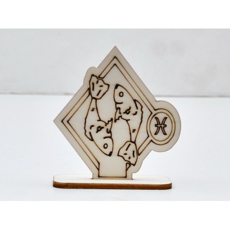 L789-Decoratiune lemn zodia Pesti 10x10cm- 1 buc