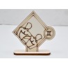 L795-Decoratiune lemn zodia Gemeni10x10cm- 1 buc