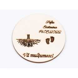 L805-Decoratiune lemn marturie botez "Copacul vietii" 8 cm - 1 buc L805-Decoratiune lemn marturie botez "Copacul vietii" 8 cm - 1 buc