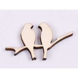 L813-Decoratiune lemn "Pasarele pe ramura" 3.5x2 cm - 1 buc L813-Decoratiune lemn "Pasarele pe ramura" 3.5x2 cm - 1 buc