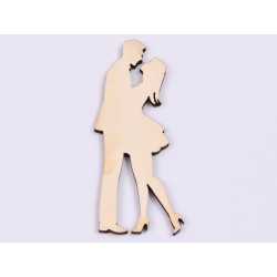 L821-Decoratiune lemn "Cuplu imbratisat" 9x3 cm - 1 buc L821-Decoratiune lemn "Cuplu imbratisat" 9x3 cm - 1 buc