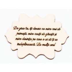 L829-Placuta decoratiune lemn "La multi ani" 13x10 cm - 1 buc L829-Placuta decoratiune lemn "La multi ani" 13x10 cm - 1 buc