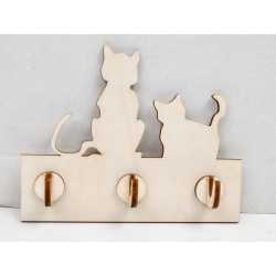 L845-Cuier chei din lemn "Pisici" 15x12cm - 1 buc L845-Cuier chei din lemn "Pisici" 15x12cm - 1 buc