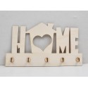 L847-Cuier chei din lemn "Home / heart" 38x22cm - 1 buc