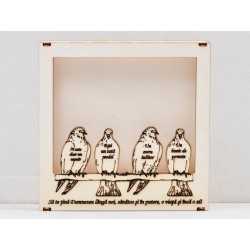 L850-Cutie din lemn pentru licheni " Porumbei" 21x21cm - 1 buc L850-Cutie din lemn pentru licheni " Porumbei" 21x21cm - 1 buc