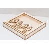 L850-Cutie din lemn pentru licheni " Porumbei" 21x21cm - 1 buc