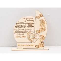 L954-Trofeu din lemn "Nunta de argint" 30x25cm- 1 buc L954-Trofeu din lemn "Nunta de argint" 30x25cm- 1 buc