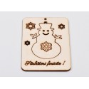 L964- Decupaj din lemn puzzle , Snowman 14x10 cm - 1 buc