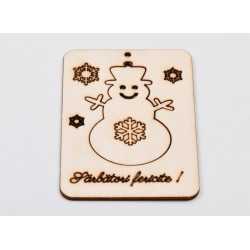 L964- Decupaj din lemn puzzle , Snowman 14x10 cm - 1 buc L964- Decupaj din lemn puzzle , Snowman 14x10 cm - 1 buc